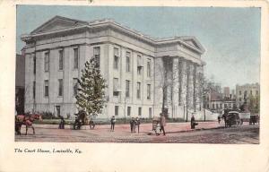 Louisville Kentucky Court House Street View Antique Postcard K33536