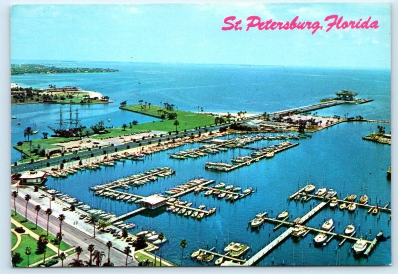 3 Postcards ST. PETERSBURG, Florida FL ~ Municipal Marina PIER Yacht Club 4x6