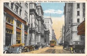 BR45637 St James street showing post office Montreal tramway canada 1