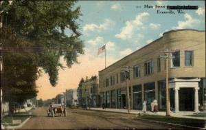 Evansville WI Main St. c1910 Postcard