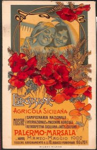 Lib317  - CARTOLINA d'Epoca Illustrata - ESPOSIZIONE AGRICOLA Palermo  1902   