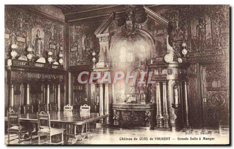 Old Postcard Chateau Du Clos De Vougeot Grand Dining Room