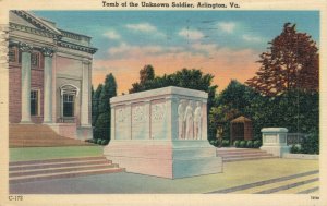 USA Tomb of the Unknown Soldier Arlington Virginia Linen Postcard 08.17