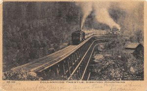 Railroad Train Dollarhide Trestle Siskiyou Mountains Oregon 1908 postcard