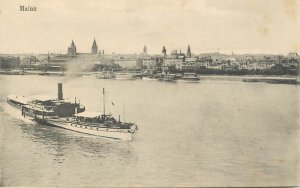 Navigation & sailing themed old postcard Mainz paddle steamer