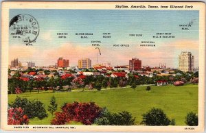 Postcard CITY SKYLINE SCENE Amarillo Texas TX AO7007