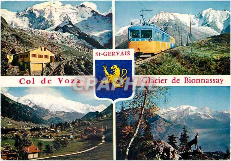 'Postcard Modern Voza Col de Bionnassay Glacier Chalet Nid d''Aigle Train'