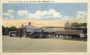 N.Y.,N.H.& H.R.R Station, Mt. Vernon, NY, USA Railroad Train Depot 1924 light...