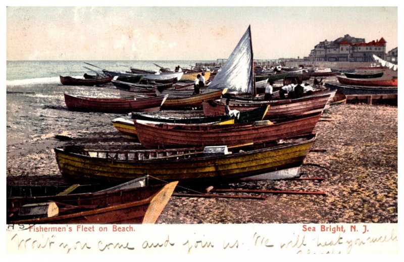 New Jersey   Sea Bright  Fisherman's Fleet on Beach