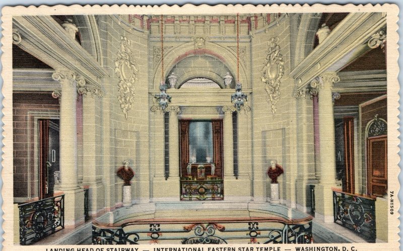 c1940s Washington DC Eastern Star Temple Interior Perry Belmont House Linen A329