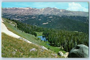 Wyoming Postcard Mather Peak Tensleep Lake Trail Cloud Peak Exterior View c1960