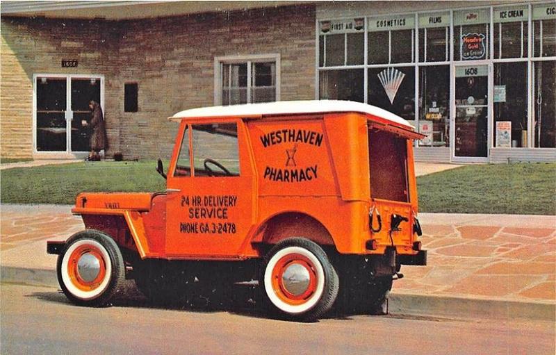 Toledo OH Jeep Dispatcher Model DJ-3A Hardtop Advertising Postcard