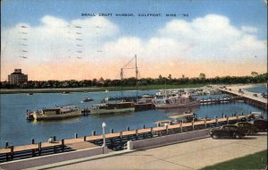 Gulfport Mississippi MS Small Craft Harbor Boats Linen Vintage Postcard