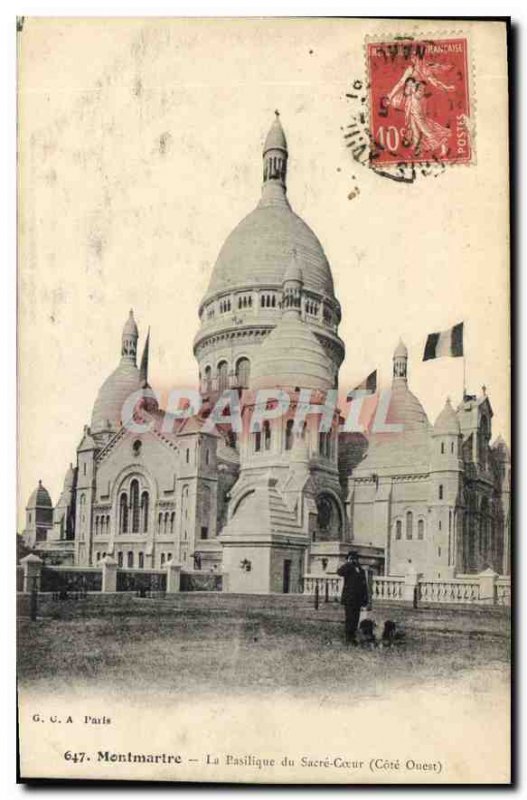 Postcard Old Montmartre The Basilica of Sacre Coeur West Coast