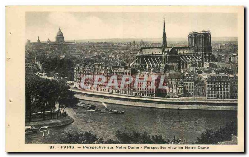 Old Postcard Perspective Paris Notre Dame