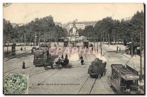 Postcard Old Tram Train Lyon Exit Perrache station