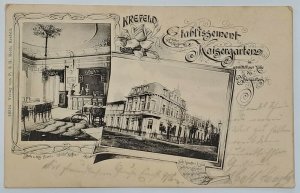 Krefeld Germany Establishment Kaisergarten Interior Bar Kaffee c1911 Postcard T2