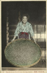 japan, Set of 10 Postcards, Native Japanese Silk Industry (1910s)