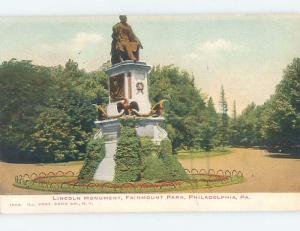 Pre-1907 ABRAHAM LINCOLN MONUMENT AT FAIRMOUNT PARK Philadelphia PA A2335