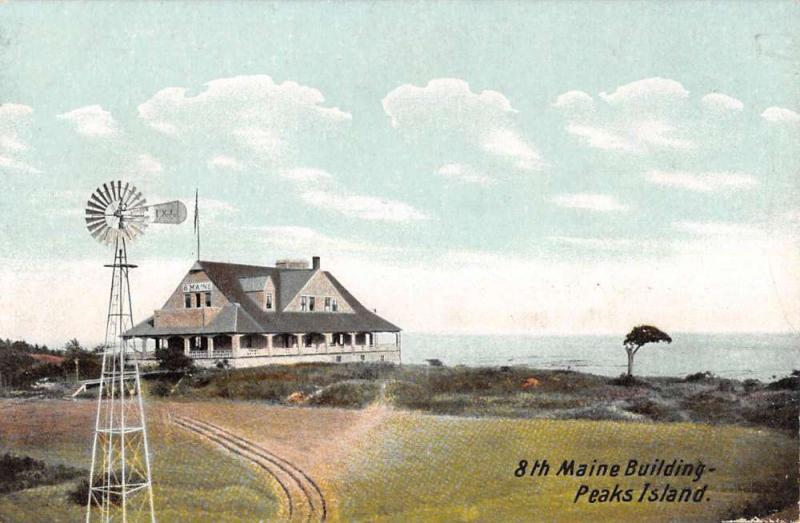 Peaks Island Maine 8th Building Street View Antique Postcard K94227