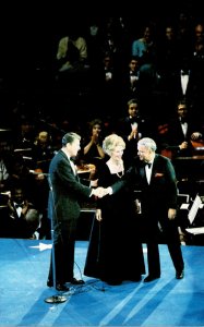President Elect Reagan and Wife Nancy With Frank Sinatra At 1981 Inaugural Gala
