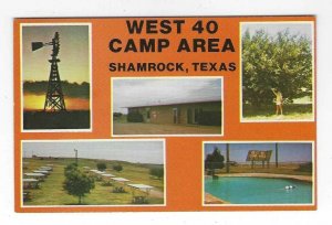 1970's West 40 Camp Area, Shamrock, Texas Chrome Multi View Triple A Postcard