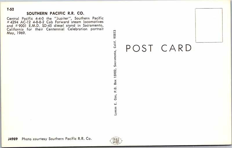 Postcard TRAIN SCENE Sacramento California CA AK8591