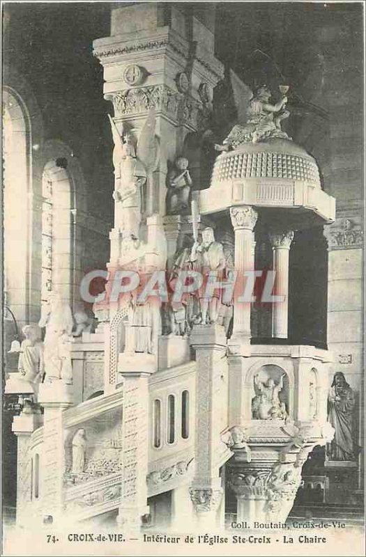 'Old Postcard Life Interior''s Cross of the Holy Cross Church The Chair'