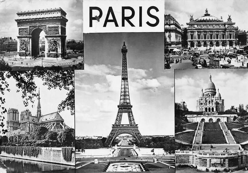France Paris La Tour Eiffel Notre Dame L Opera L Arc De Triomphe Basilique Europe France Other Unsorted Postcard Hippostcard