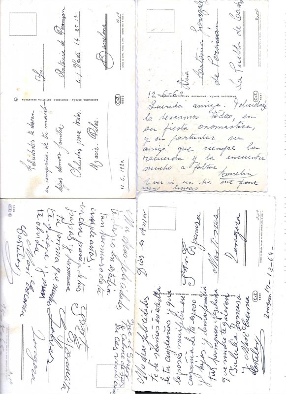 Beautiful roses Lot of four (4) modern Spanish photo postcards 1970s