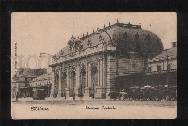 058470 ITALY Milano Statione Contrale TRAIN Station Vintage PC