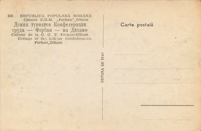 Carte Postala Romania Cabana C.G.M Forban Diham