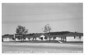 J49/ London Kentucky RPPC Postcard c40s-50s Cline Hall Auto Court Motel 228