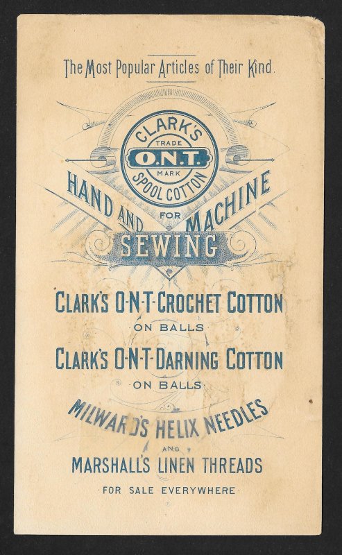 VICTORIAN TRADE CARD Clark's ONT Thread Indian Tepees Scenery