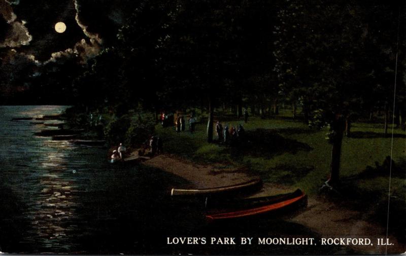 Illinois Rockford Lover's Park By Moonlight