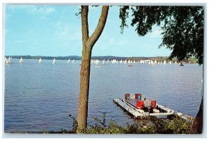 c1960 Annual Regatta Devils Lake Adrian Jackson Manitou Beach Michigan Postcard