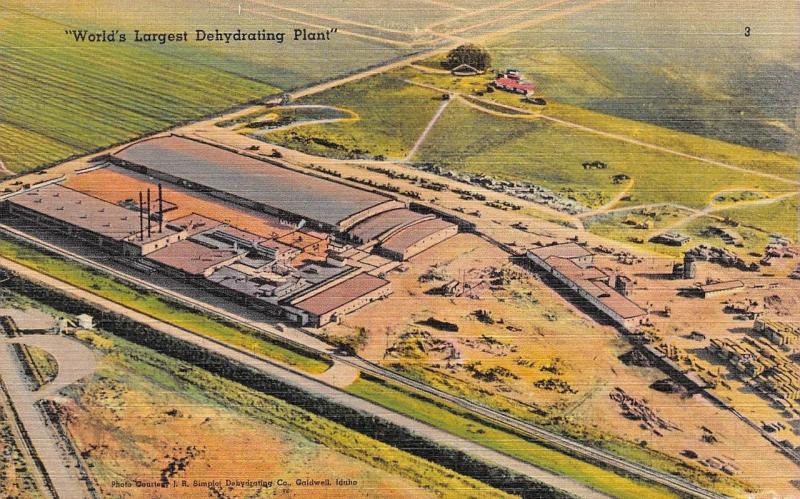 CALDWELL, ID Idaho  JR SIMPLOT DEHYDRATING CO~Aerial View  CANYON CO  Postcard