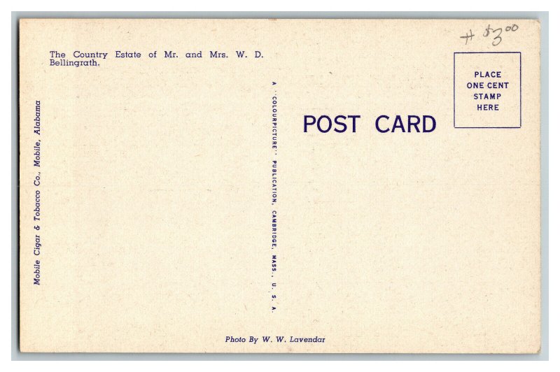 Azalea Lined Lake Bellingrath Gardens Mobile AL Vintage Standard View Postcard