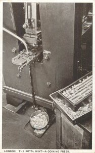 A Coining Press machine London. The Royal Mint - postcard