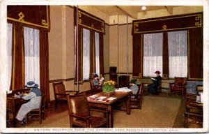 Postcard OH Dayton Visitors Reception Room National Cash Register Co. 1920s B8