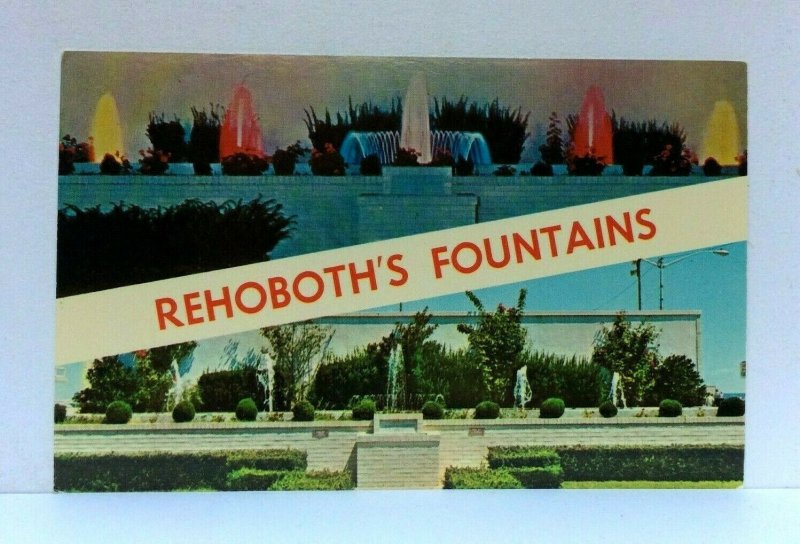 Rehoboth Beach Delaware Fountains Postcard