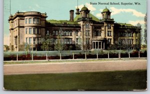 Superior Wisconsin~State Normal School Bldg Exterior~Green Roof~1912 Postcard