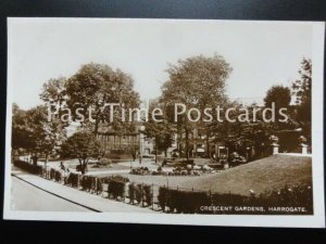 Yorkshire HARROGATE Crescent Gardens - Old RP Postcard