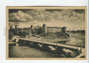 437339 ESTONIA NARVA Ivangorod and the bridge Vintage postcard