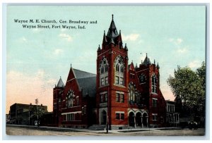 c1910's Wayne M.E. Church Cor. Broadway And Wayne Street Fort Wayne IN Postcard