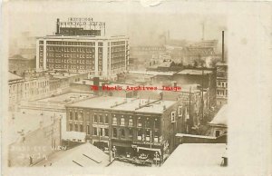 IA, Davenport, Iowa, RPPC, Bird's Eye View Of Business Section, Commercial Photo