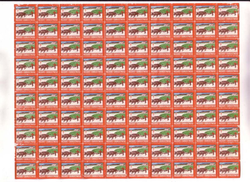 Full Sheet, 100 Christmas Seals, 1947 Stamps