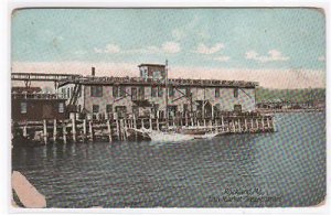 Fish Market Tilson Wharf Rockland Maine 1910c postcard