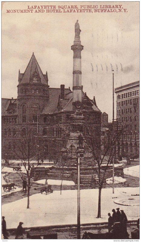 Lafayette Square, Public Library, Monument and Hotel Lafayette, Buffalo, New ...