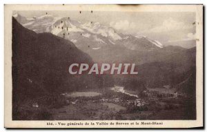 Old Postcard View of the Valley from Servoz Generale and Mont Blanc